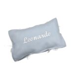 CUSCINETTO DECORATIVO in lino AZZURRO "Fiocchetti" - Lyda Turck