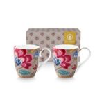 Pip Studio - Set 2 Mug "Blooming Tales Fantasy Khaki" -