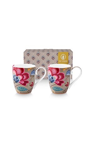 Pip Studio - Set 2 Mug "Blooming Tales Fantasy Khaki" -
