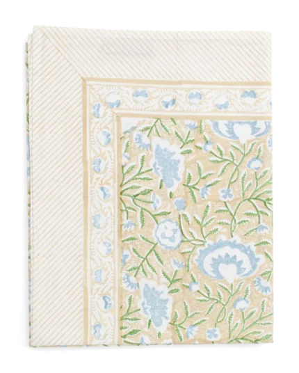 TOVAGLIA IN COTONE STAMPATO A MANO "MATHILDE" - CHAMOIS