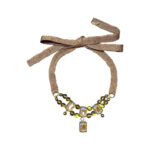 COLLANA GIROCOLLO tre castoni cristallo di Rocca e lino - CENTOPERCENTOCACHEMIRE